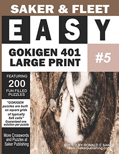 Easy Gokigen 401 Puzzles: Large Print Five Of Ten Puzzle Books - Fun Filled To Pass The Time Away