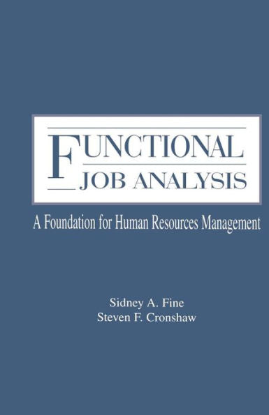 Functional Job Analysis (Applied Psychology Series)
