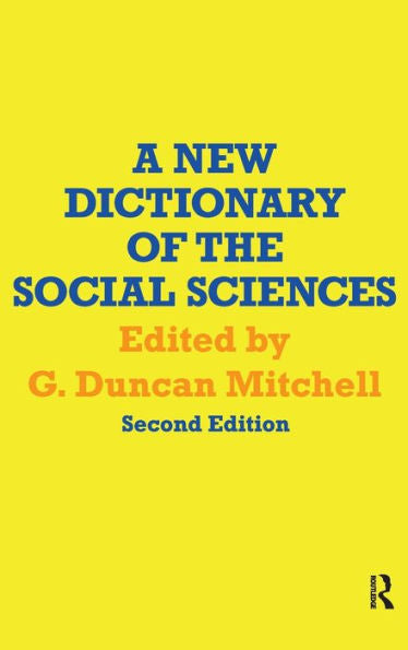 A New Dictionary Of The Social Sciences