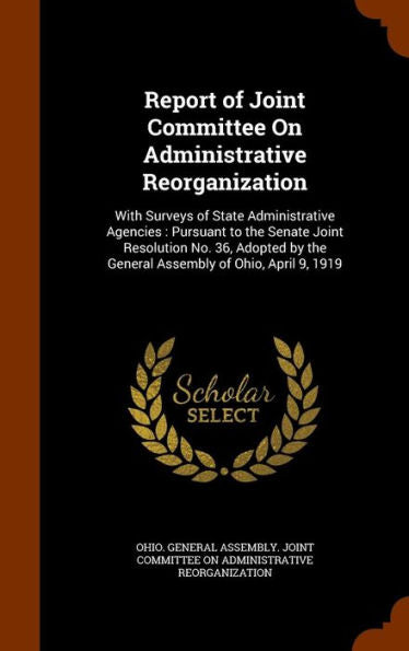 Report Of Joint Committee On Administrative Reorganization: With Surveys Of State Administrative Agencies: Pursuant To The Senate Joint Resolution No. ... The General Assembly Of Ohio, April 9, 1919