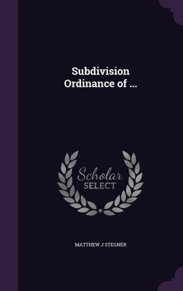 Subdivision Ordinance Of ...