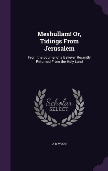 Meshullam! Or, Tidings From Jerusalem: From The Journal Of A Believer Recently Returned From The Holy Land