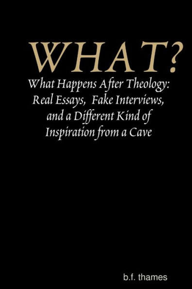 What? What Happens After Theology: Real Essays, Fake Interviews, And A Different Kind Of Inspiration From A Cave
