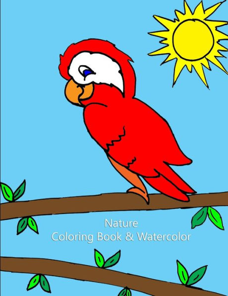 Nature Coloring Book & Watercolor
