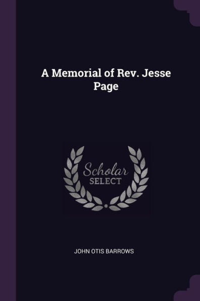 A Memorial Of Rev. Jesse Page