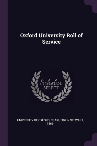 Oxford University Roll Of Service