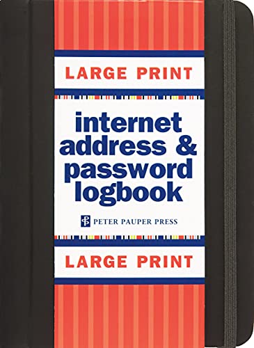Large Print Internet Address & Password Logbook (removable cover band Fur security)