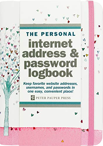 Tree of Hearts Internet Address & Password Logbook (removable cover band Fur security)