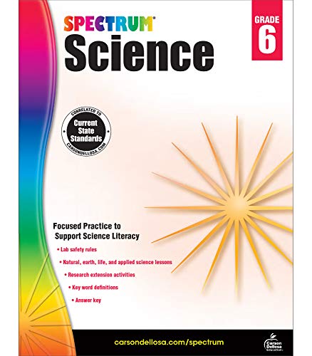 Spectrum Science 6Th Grade Workbook?????state Standards For Scientific Literacy Practice, Research Activities With Answer Key For Homeschool Or Classroom (176 Pgs)