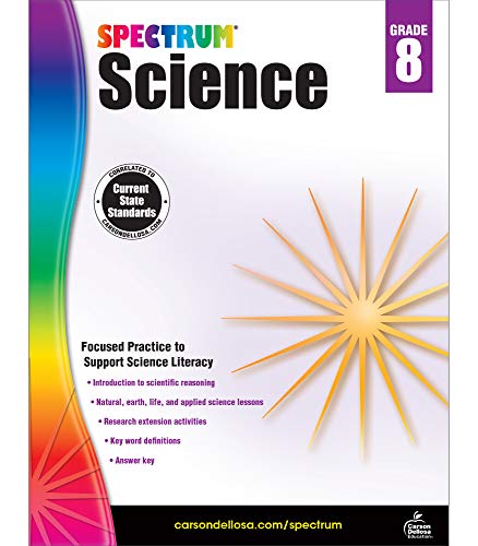 Spectrum 8Th Grade Science Workbook?????grade 8 State Standards, Physical, Life, Earth And Space Science, Research Activities With Answer Key For Homeschool Or Classroom (176 Pgs)
