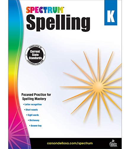 Spectrum Kindergarten Spelling Workbook?????state Standards Spelling Practice With Lined Writing Pages, Speller?????s Dictionary, And Answer Key For Homeschool Or Classroom (128 Pgs)