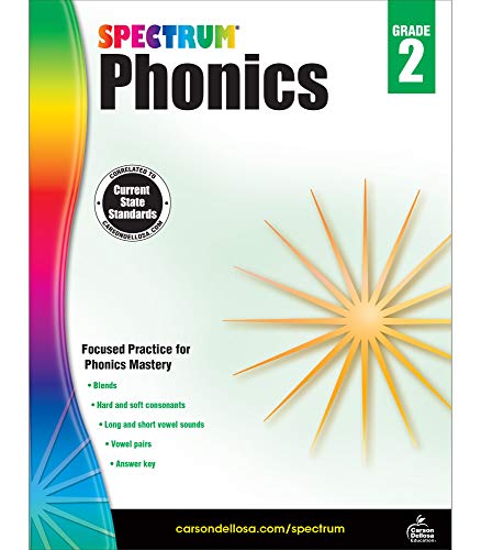 Spectrum Phonics 2Nd Grade Workbook?????state Standards For Blends, Consonants, Vowel Sounds And Pair Practice With Answer Key For Homeschool Or Classroom (160 Pgs)