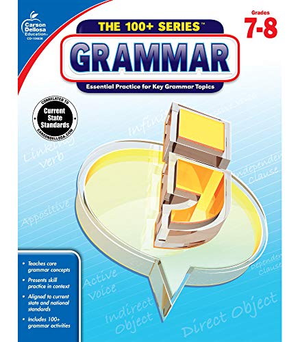 Carson Dellosa | The 100 Series: Grammar Workbook Grades 7-8, Language Arts, 128Pgs