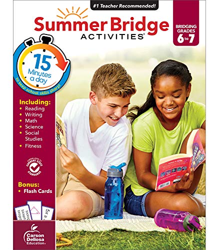 Summer Bridge Activities Workbook?Bridging Grades 6 To 7 In Just 15 Minutes A Day, Reading, Writing, Math, Science, Social Studies, Summer Learning Activity Book With Flash Cards (160 Pgs)