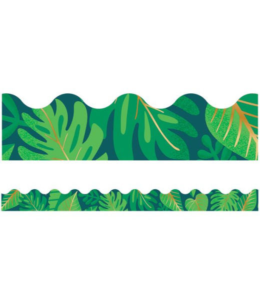 Carson Dellosa ? One World Tropical Leaves Scalloped Borders, Classroom D?cor, 13 Strips