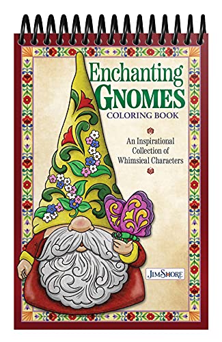 Jim Shore Enchanting Gnomes Coloring Book: An Inspirational Collection Of Whimsical Characters (Design Originals) Spiral Adult Coloring Book With 32 Folk-Art Inspired Designs On Thick Perforated Paper