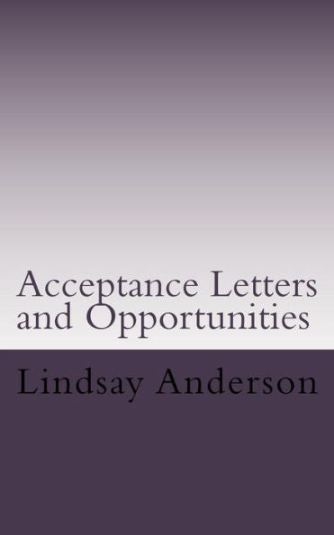 Acceptance Letters And Opportunities: A Lyndsey Kelley Novel
