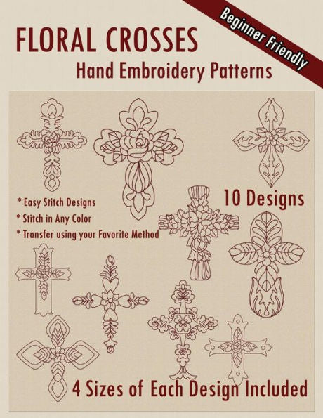 Floral Crosses Hand Embroidery Patterns