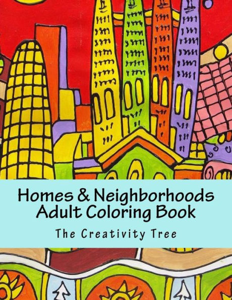 Homes & Neighborhoods: Left-Handed Adult Coloring Book