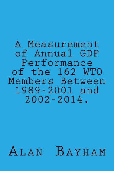 A Measurement Of Annual Gdp Performance Of The 162 Wto Members: Between 1989-2001