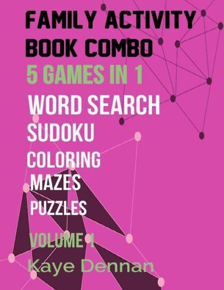 Family Activity Book Combo: Word Search Maze Puzzle Sudoku And Coloring (Family Activities)