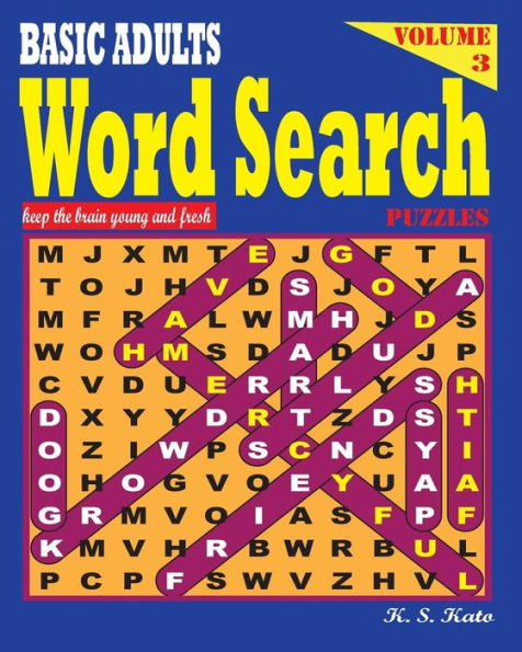 Basic Adults Word Search Puzzles, Vol 3