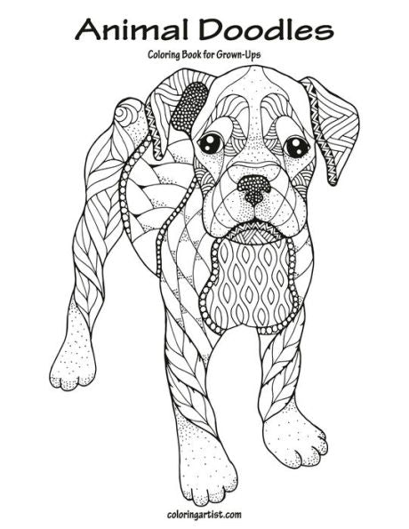 Animal Doodles Coloring Book For Grown-Ups 1