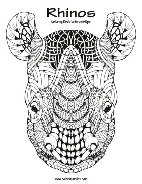 Rhinos Coloring Book For Grown-Ups 1