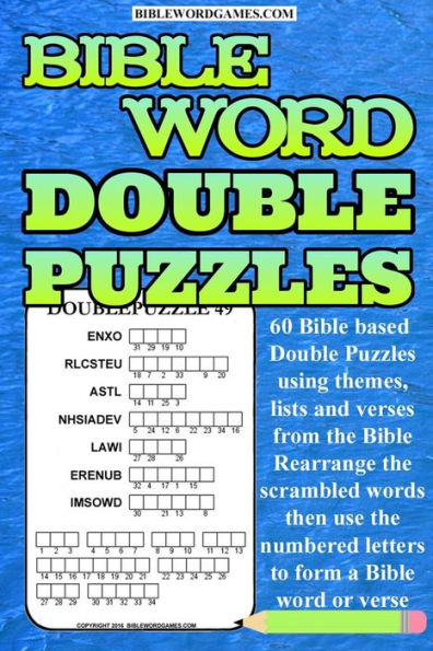 Bible Word Double Puzzles Vol.1: 60 Bible Themed Scrambled Word And Bible Verses Puzzles