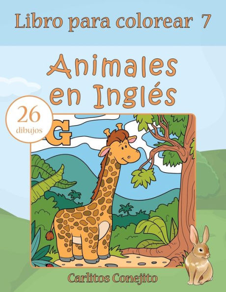 Libro Para Colorear Animales En Ingl?s: 26 Dibujos (Spanish Edition)