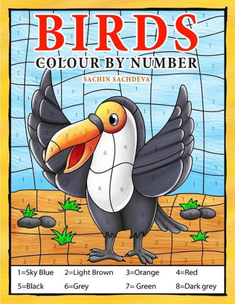 Birds: Colour By Number Book For Kids And Preschoolers