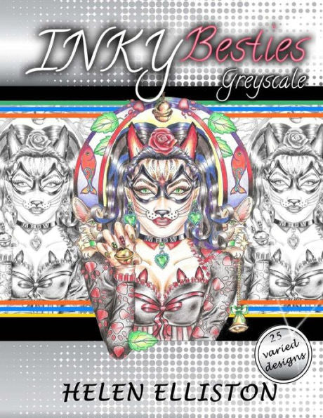 Inky Besties Greyscale: Grayscale Coloring Book (Inky Colouring Books)