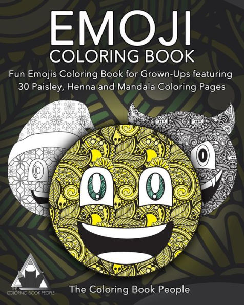 Emoji Coloring Book: Fun Emojis Coloring Book For Grown-Ups Featuring 30 Paisley, Henna And Mandala Coloring Pages (Emoji Coloring Book For Teens And Adults)