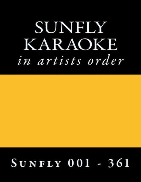 Sunfly Karaoke Discs Sf 001 - Sf 361