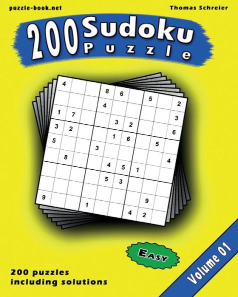 Sudoku: 200 Easy 9X9 Sudoku, Vol. 1 (200 Easy Sudoku)