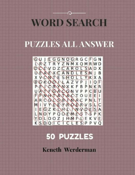 Word Search Puzzles All Answer 50 Puzzles: Large Print Books For Adult Fun Game