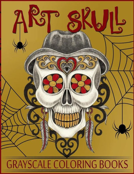 Art Skull Grayscale Coloring Books: Grayscale Coloring Books For Adults, Skull Coloring Book For Relaxation & Stress Relief (Volume 2)