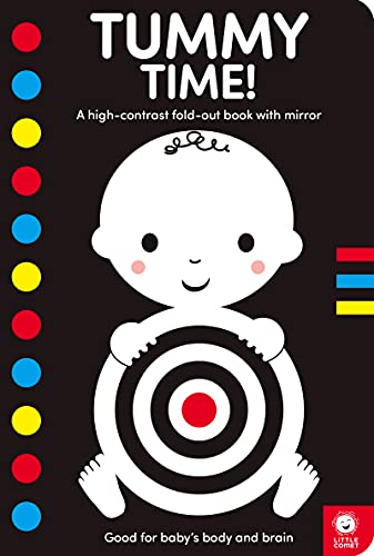 Tummy Time!: A High-Contrast Fold-Out Book With Mirror
