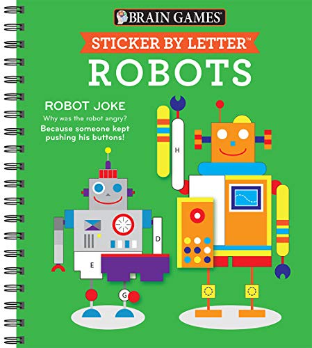 Brain Games - Sticker By Letter: Robots (Sticker Puzzles - Kids Activity Book)