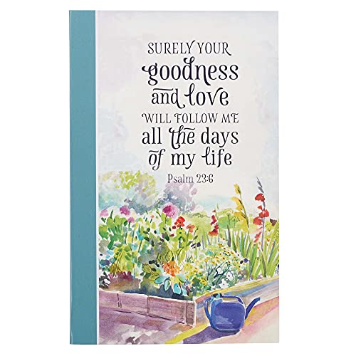 Flexcover Journal | Goodness And Love ?????? Psalm 23:6 Bible Verse | Floral Inspirational Notebook W/128 Lined Pages, 5.5?????? X 8.5??????