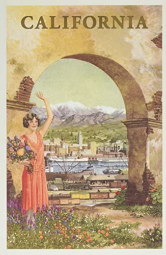 Vintage Journal California Woman Waving By Adobe Arch (Pocket Sized