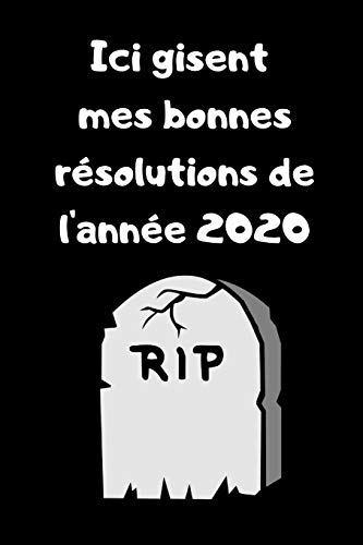 Ici gisent mes bonne r??solutions de l'ann??e 2020: Carnet lign??e humoristique ???? remplir (French Edition)