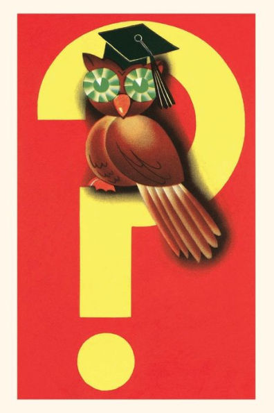 Vintage Journal Owl On Question Mark