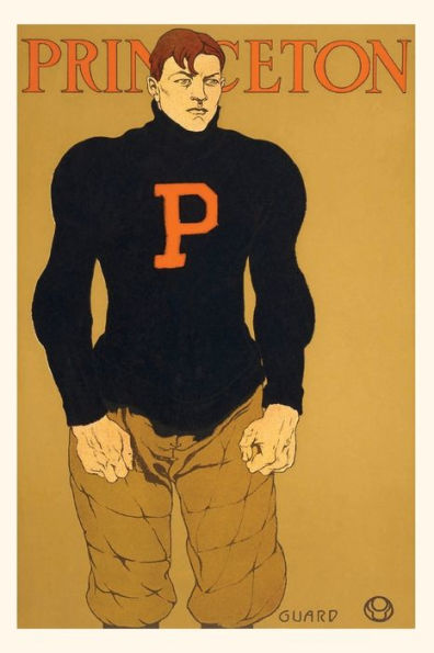 Vintage Journal Princeton Poster, Burly Football Player