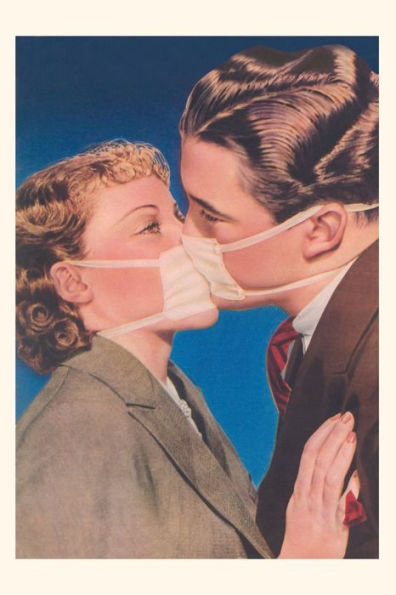 Vintage Journal Couple With Masks Kissing