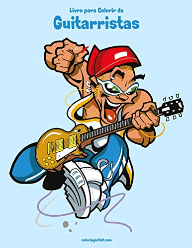 Livro Para Colorir De Guitarristas (Portuguese Edition)