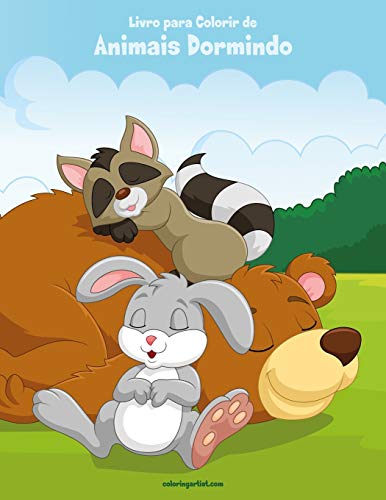 Livro para Colorir de Animais Dormindo (Portuguese Edition)