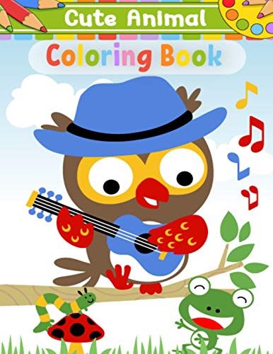 Cute Animal Coloring Book: Animals Coloring Books For Adults Relaxation On Christmas Holiday, Christmas Gift Animal Coloring Pages For Kids, Men, Women, A Great Coloring Book Gift For Grandchild