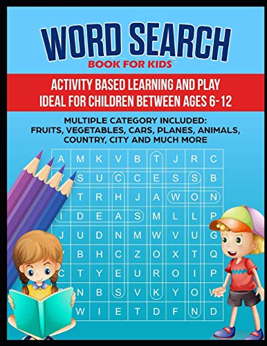 Word Search Book: Word Search Book For Kids ( Animal, Country, Fruits, Shapes And Many More Categories) (01)