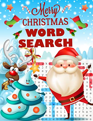 Merry Christmas Word Search.: Easy Large Print Puzzle Book For Adults , Kids & Everyone For The 25 Days Of Christmas.